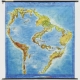 Cristina Barroso, Brasil Global, 2015 Acryl und Collage auf Landkarte, 200 × 194 cm